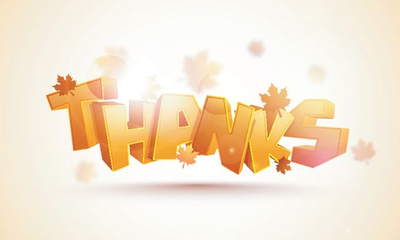 3D Text Thanks for Thanksgiving Day.