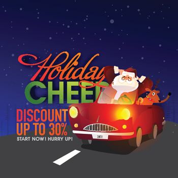 Christmas Sale Poster with Santa Claus.