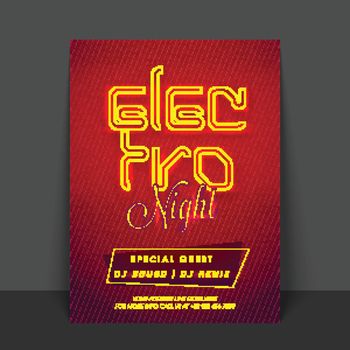 Electro Music Party celebration, one page Flyer, Banner or Templ