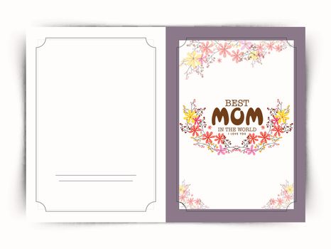 Happy Mother's Day greeting card design decorated with beautiful colorful flowers.