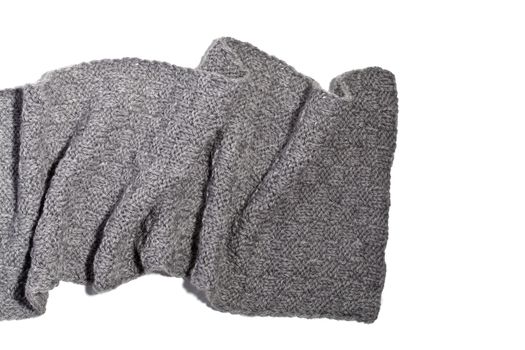 knitted grey scarf