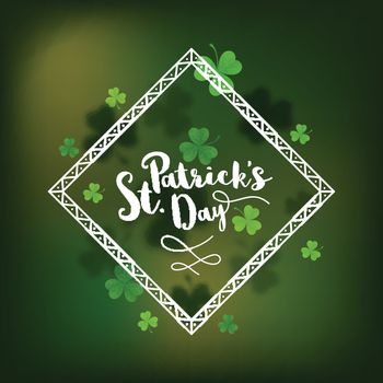 Shamrock leaves decorated, Elegant greeting card design for Happy St. Patrick's Day celebration.