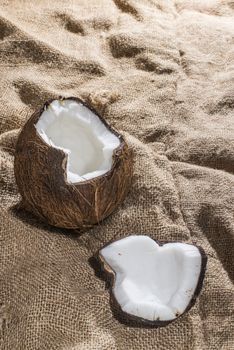Coconut on burlap