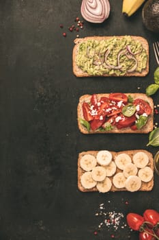 Healthy sandwiches, space for text