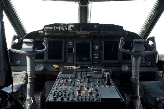 Cockpit of a military aircraft