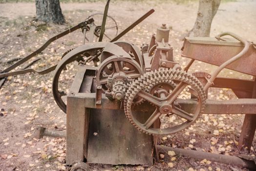 Rusty old farm machinery