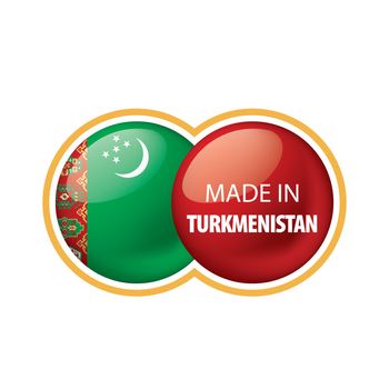 Turkmenistan flag, vector illustration on a white background