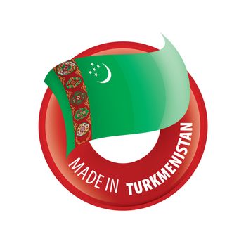 Turkmenistan flag, vector illustration on a white background