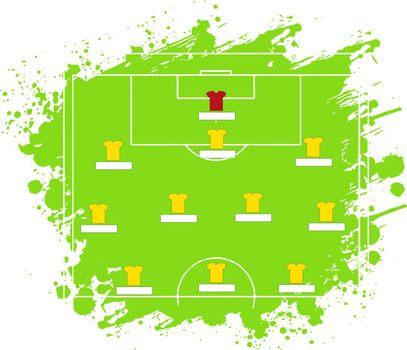 Soccer Tactic Table. Vector Illustration. The Tactical Scheme Of Five Three Two