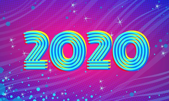 2020 Blue Magenta new year background