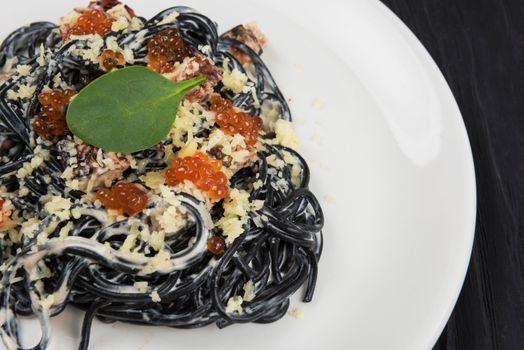 Black pasta with cuttlefish ink