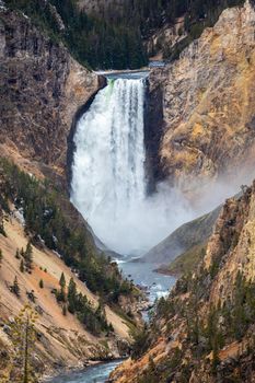 Water falls and river of Grand Canyon of the Yellowstone