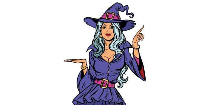 Beautiful witch. Announce Halloween Party