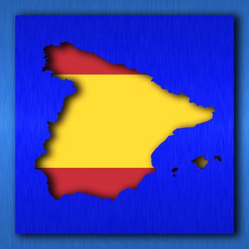 spain map in blue background