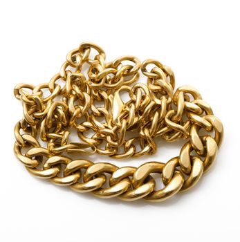 gold chain on white background