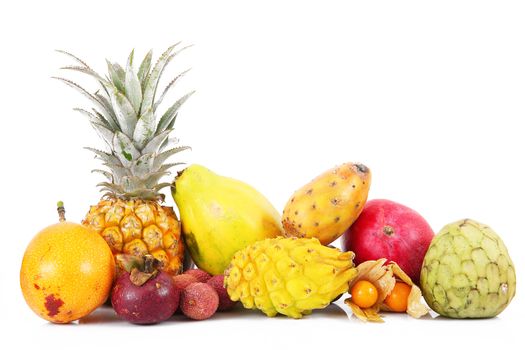 fruit on white background