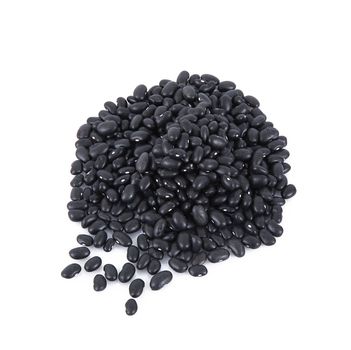 dry blacks beans in white background
