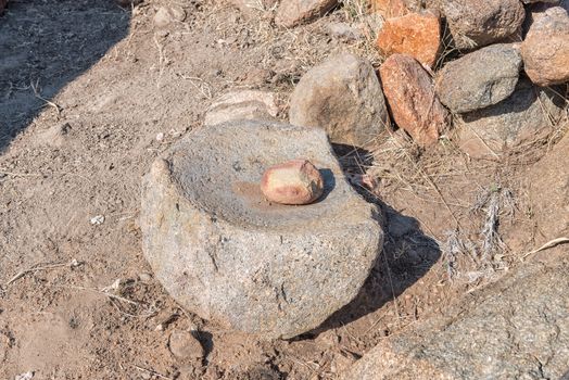 Historic grinding stone, used to grind grain