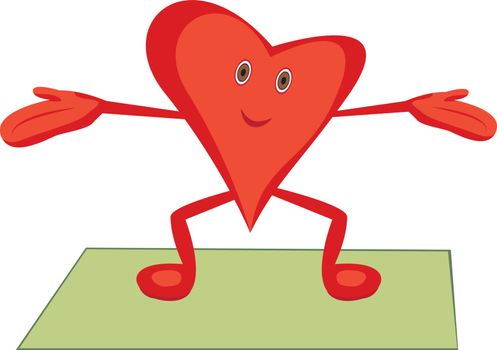 Heart doing Morning cardio exercises for a healthy heart concept
