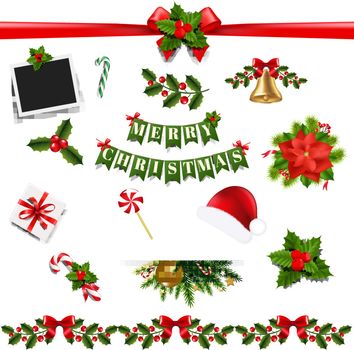 Xmas Big Collection With Gradient Mesh, Vector Illustration