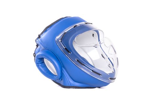Blue boxing helmet, modern headgear