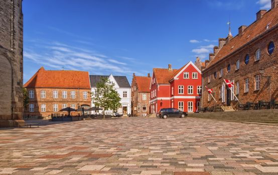 Our Lady Maria Cathedral square in Ribe, Denmark