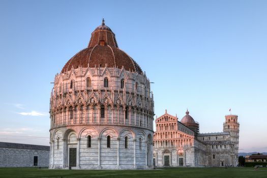 Piazza dei miracoli with the Basilica and the leaning tower, Pis