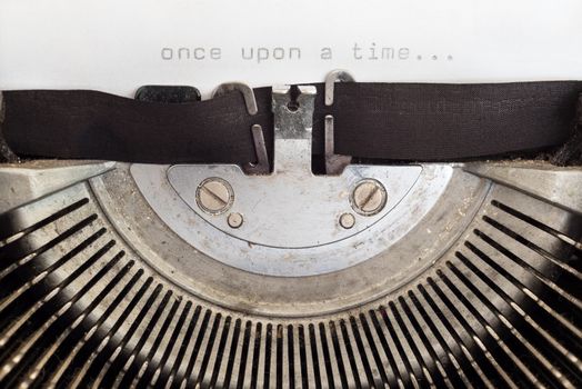 Once upon a time word typed on a vintage typewriter