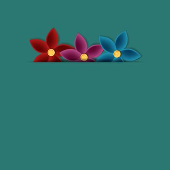 paper flower vector greeting card