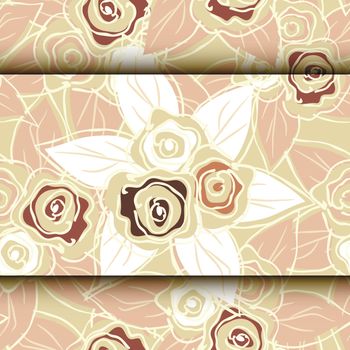 Pink Rose pattern Easily editable vector image
