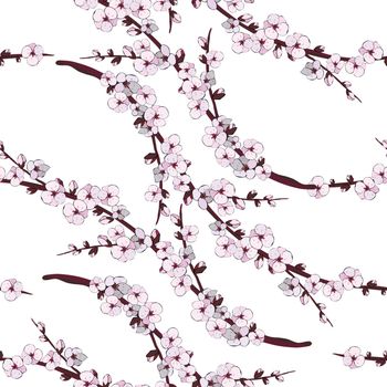 sacura flower pattern Seamless roses pattern. Vector illustration. Easily editable vector image