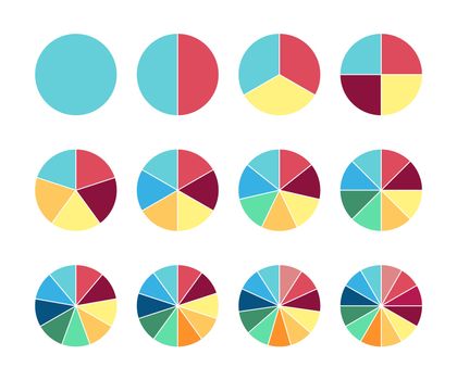 Pie circle chart. 12 section. circle graph for infographic.