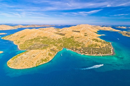 Amazing Kornati Islands national park archipelago aerial view