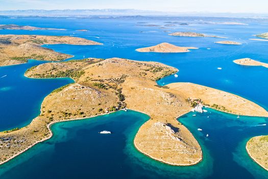 Kornati. Aerial view of famous Adriatic sea sailing destination,