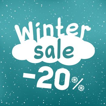 winter sale discount falls from cloud