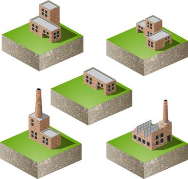 Set of vector icons isometric to the city theme