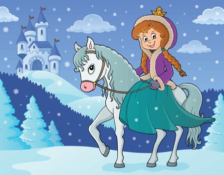 Winter princess riding horse 2
