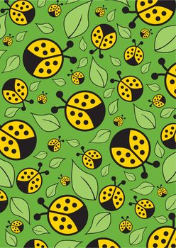 Cute Cartoon Yellow Ladybird Pattern