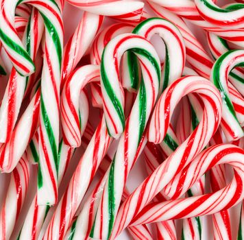 Peppermint candy canes in filled frame format 
