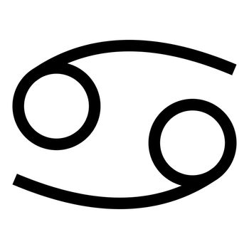 Cancer zodiac symbol crawfish sign icon black