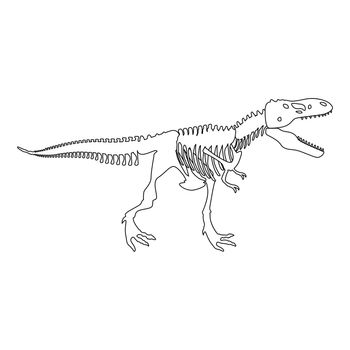 Dinosaur skeleton T rex icon black color 