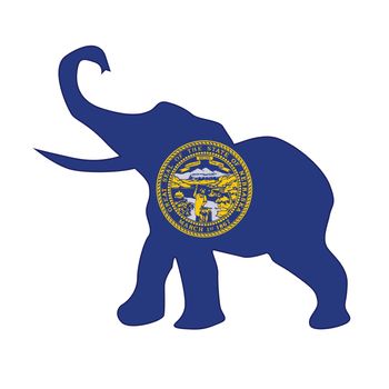 Nebraska Republican Elephant Flag