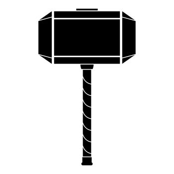 Thor's hammer Mjolnir icon black color vector illustration flat style image