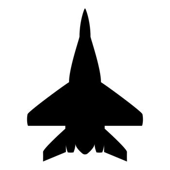 Fighter plane Military fighter airplane icon black color vector illustration flat style image