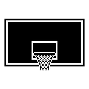 Basketball backboard Basketball hoop on backboard icon black color vector illustration flat style image