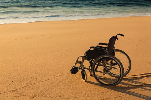 Wheelchair on the beach