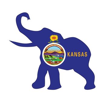 Kansas Republican Elephant Flag