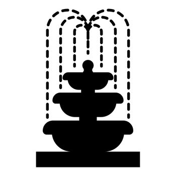 Fountain Tier of Water icon black color vector illustration flat style image