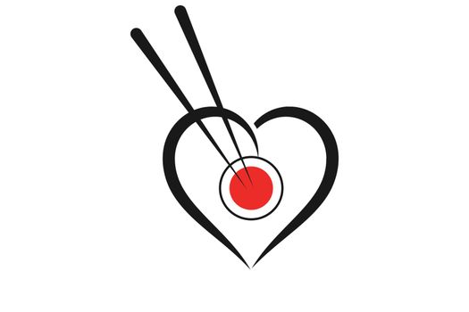 Sushi love logo design