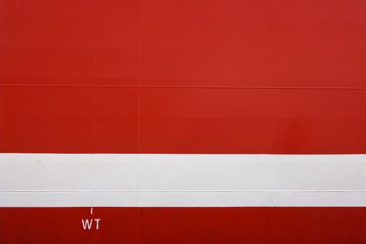 Red Ship Hull With Weight Load Line